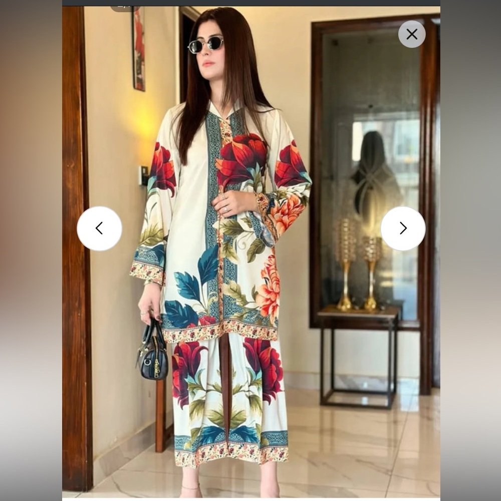 Floral Multicolor Co-ord Pakistani Indian Shalwar kameez trouser